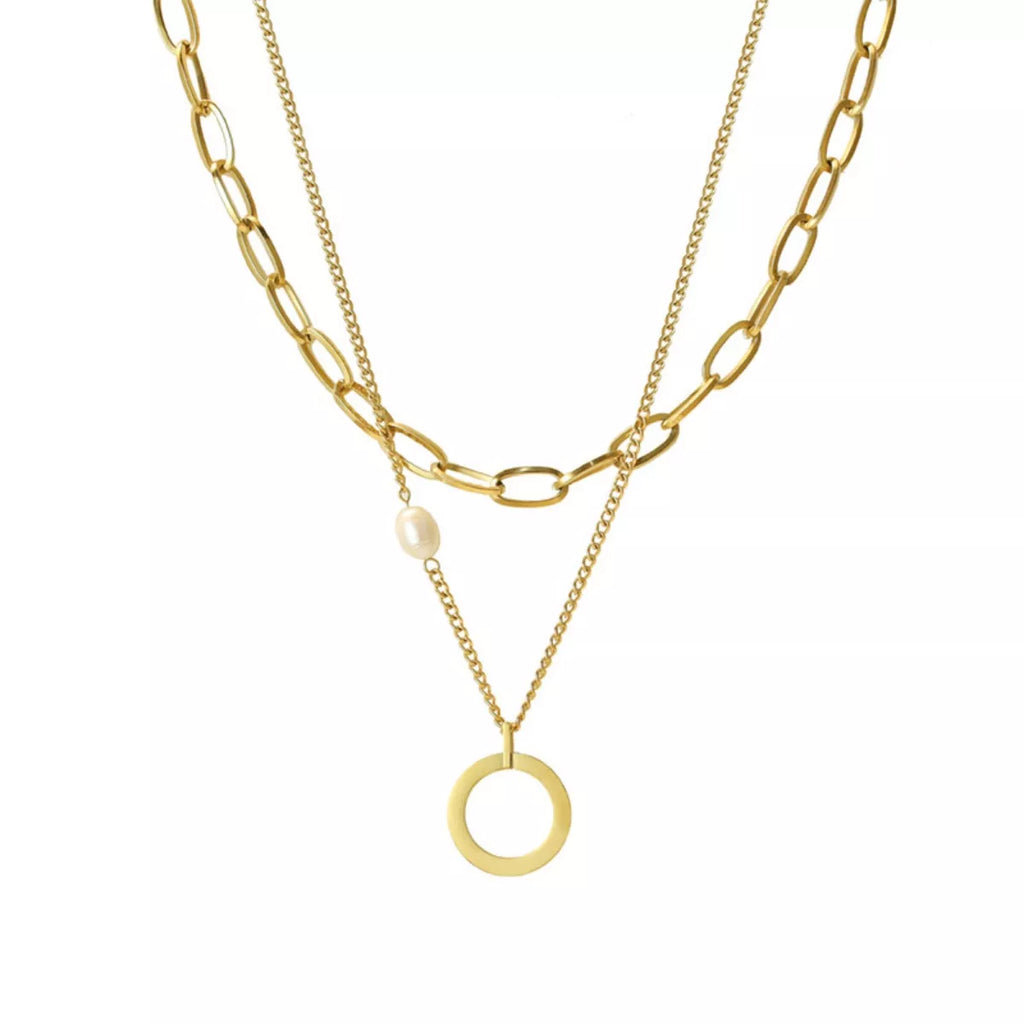 18K Gold-Plated Double Layered Necklace