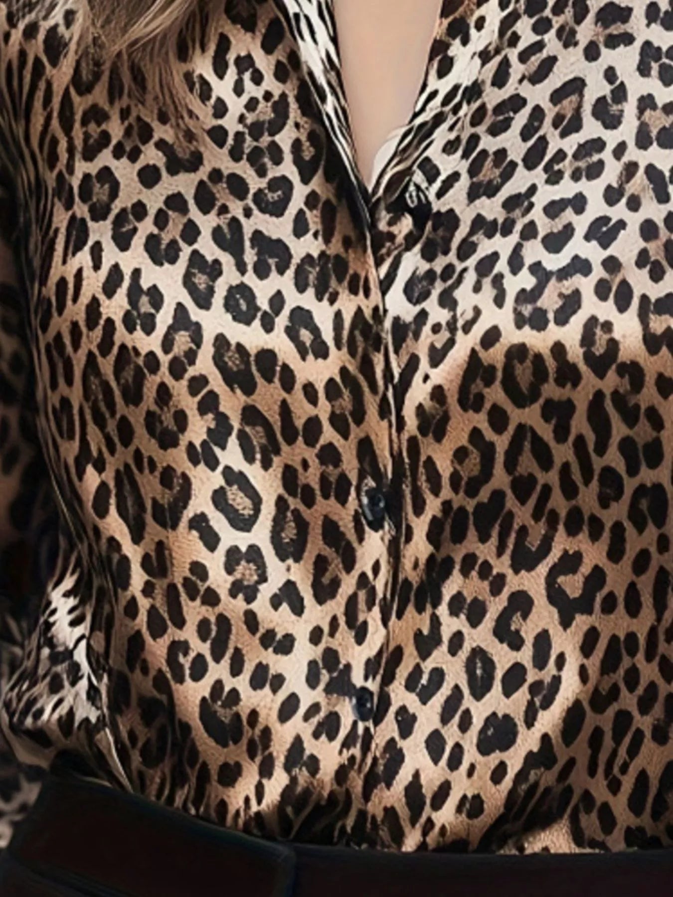 Leopard Button Up Long Sleeve Shirt