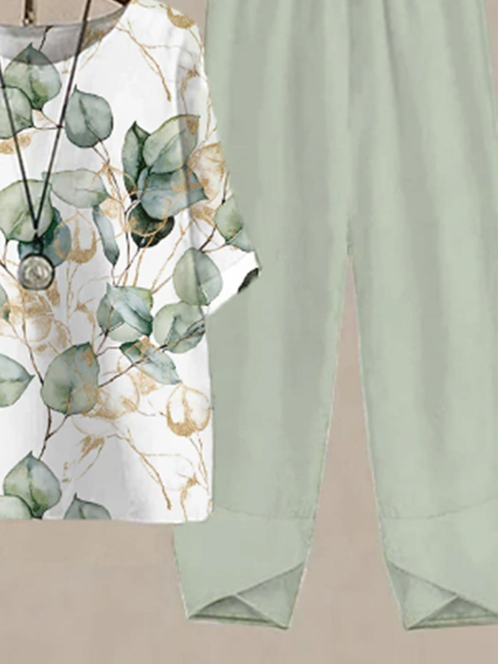 Printed Half Sleeve Top and Pants Set