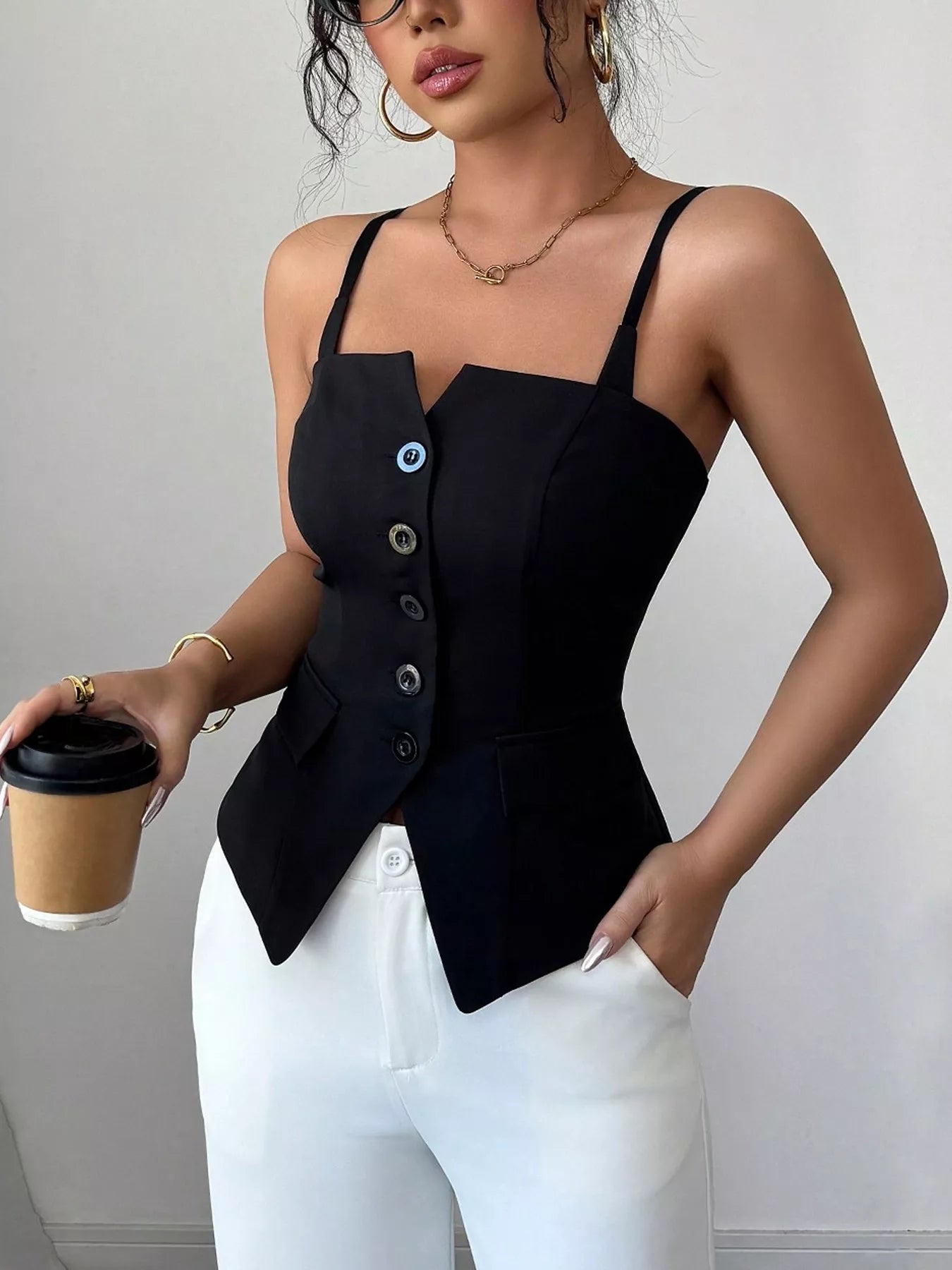 Button-Front Cami Top