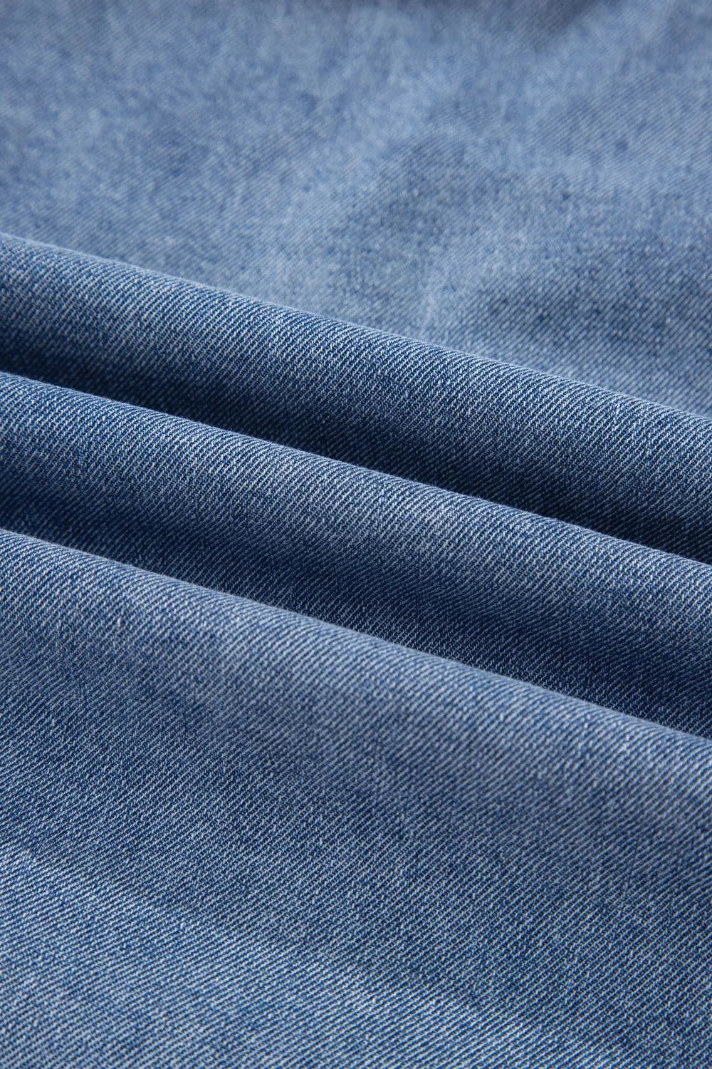Denim Pleated Patchwork Sleeveless Top