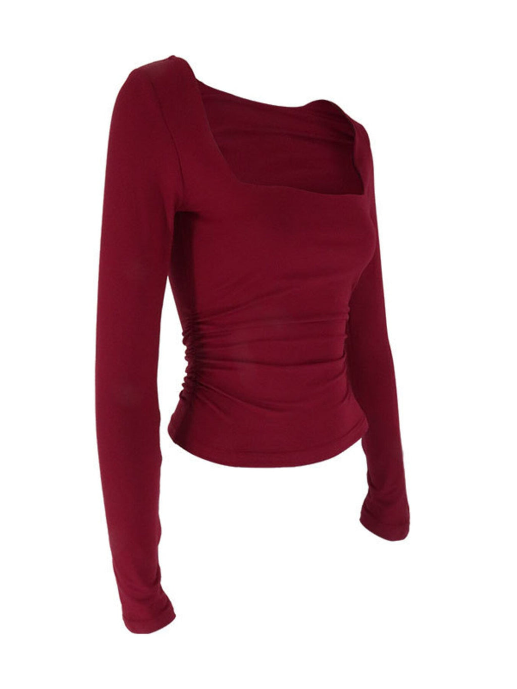 Square Neck Slim Fit Long Sleeve T-Shirt