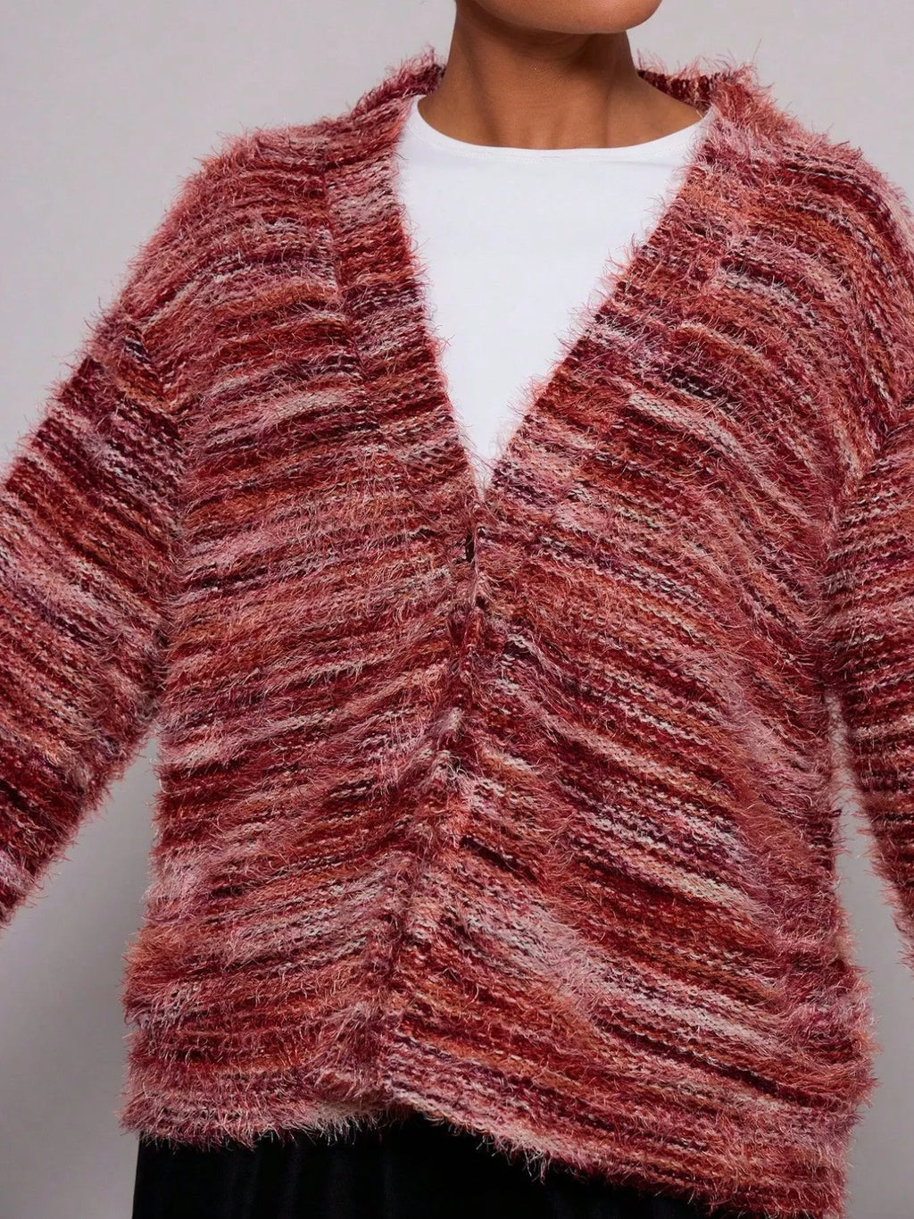 Textured Knit Button-Down Cardigan