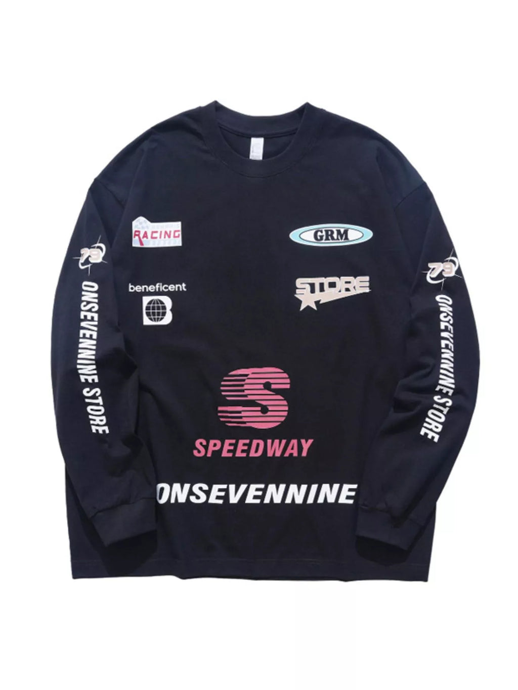 Men's Letter Round Neck Long Sleeve T-Shirt
