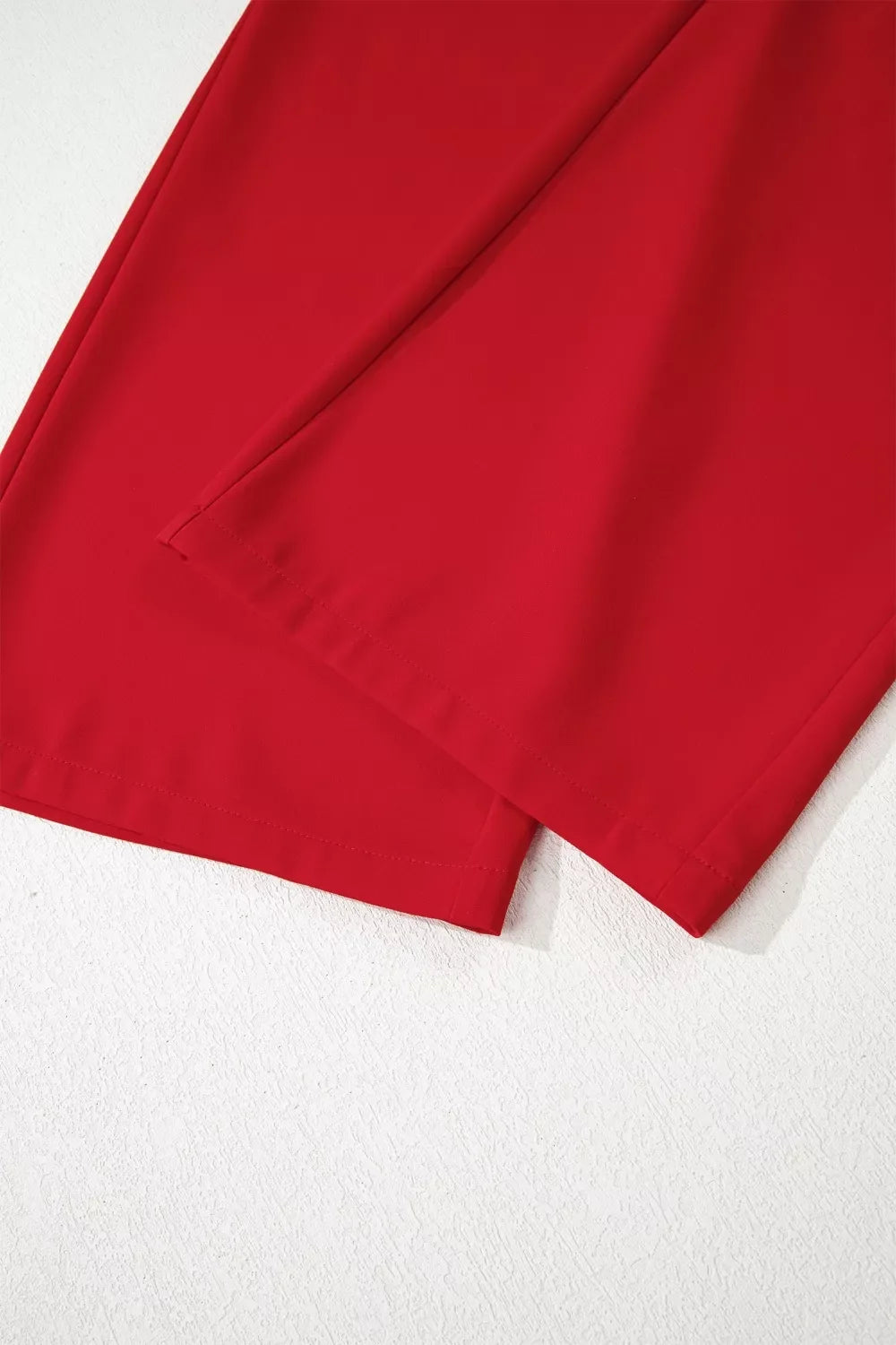 Pleated Detail Pull On High Elastic Waist Loose Straight Pants