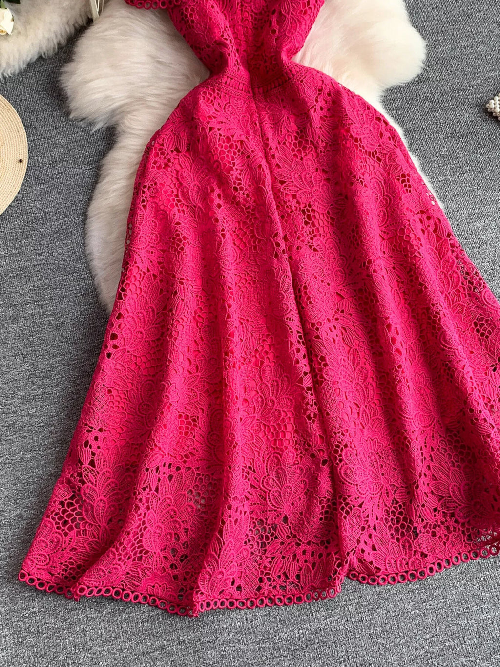 Lace Sleeveless A-Line Dress