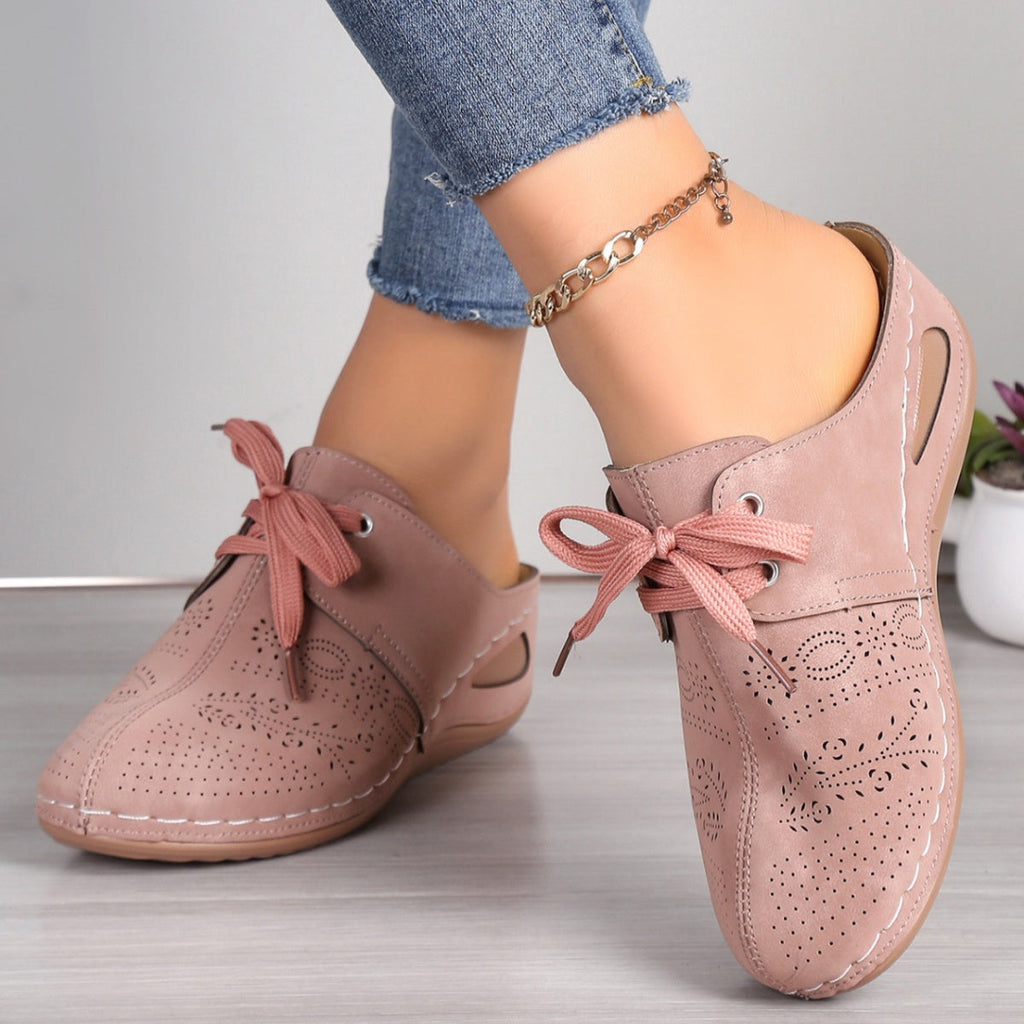 Lace-Up Wedge Slip-Ons