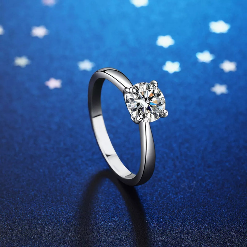 1 Carat Moissanite 925 Sterling Silver Ring
