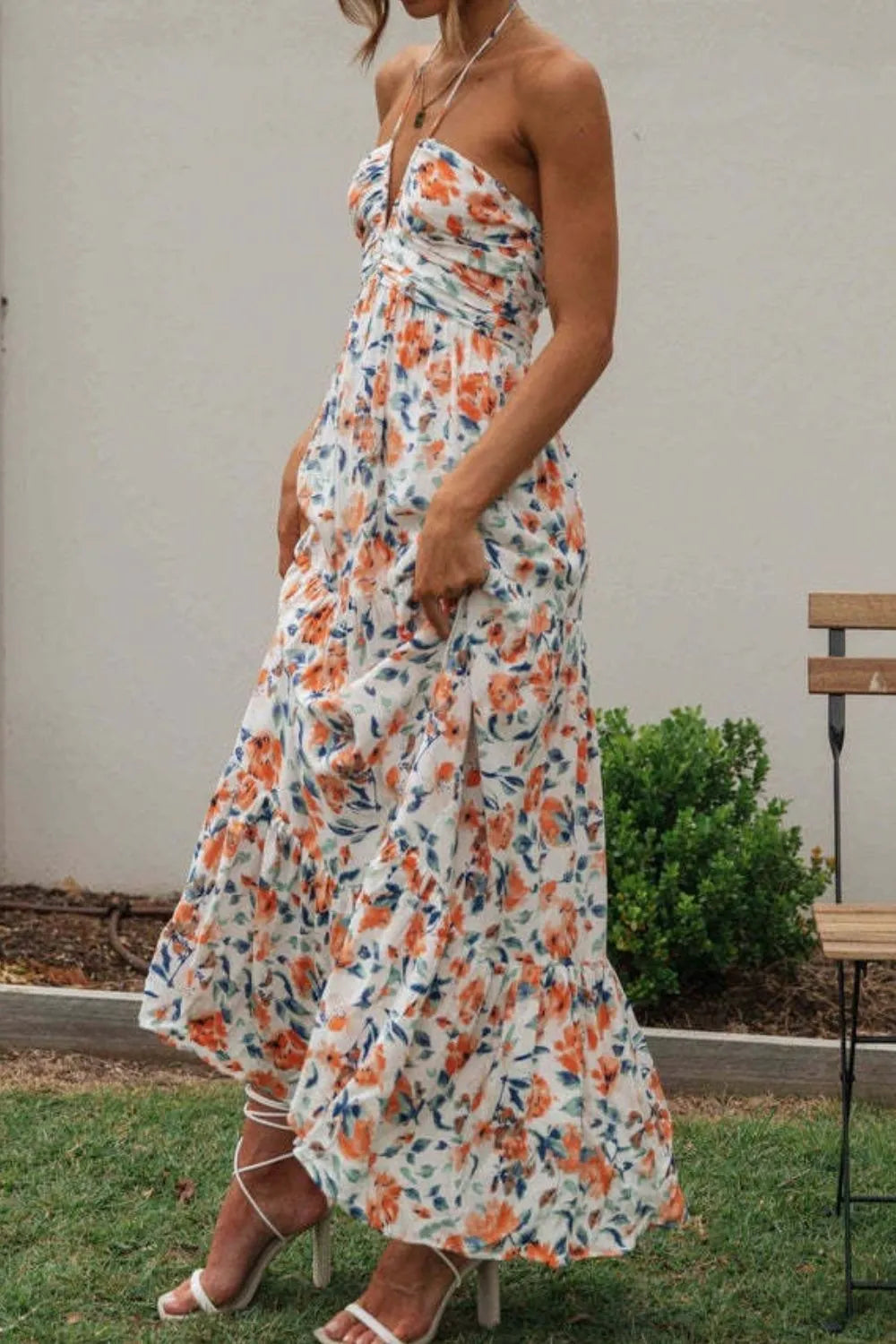 Printed Halter Neck Cami Dress