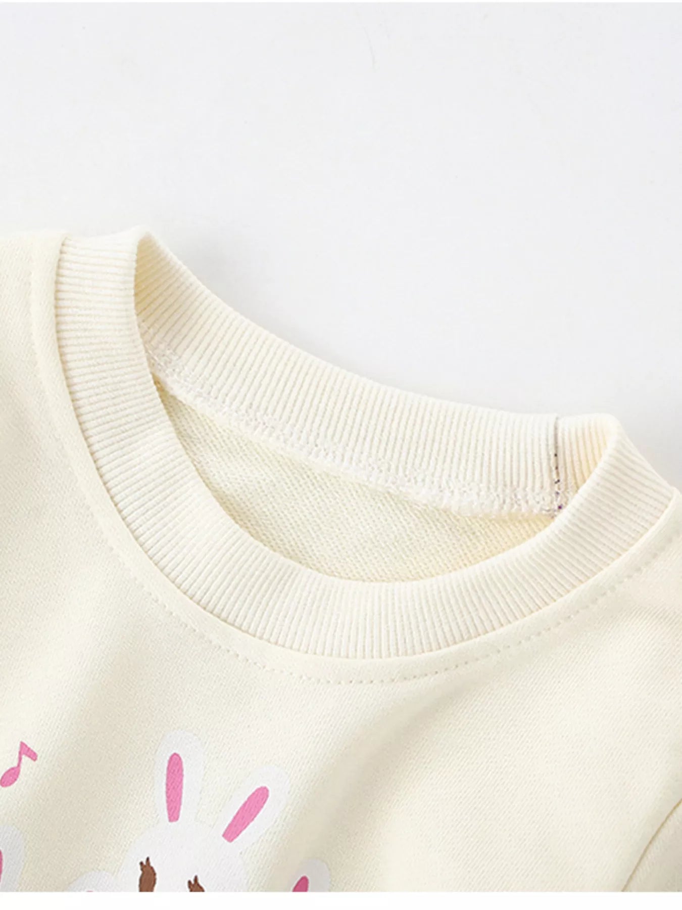 Children's Cute Rabbit Piano Crew Neck Sweatshirt