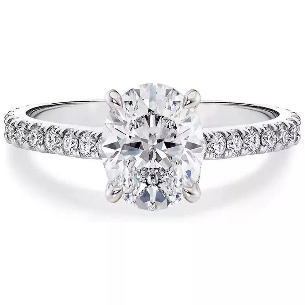 3 Carat 925 Sterling Silver Moissanite Oval Ring