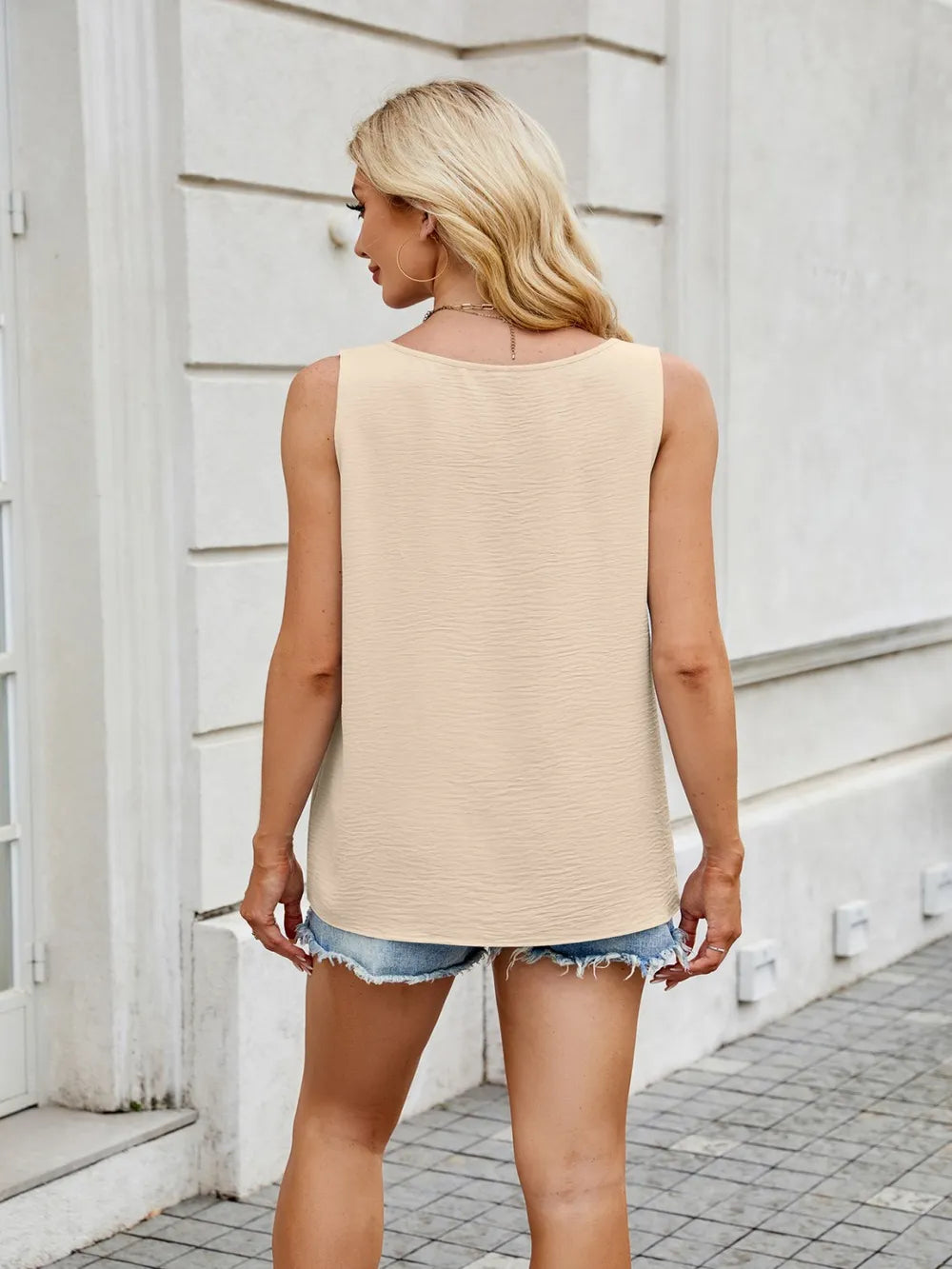 Ruched Scoop Neck Tank