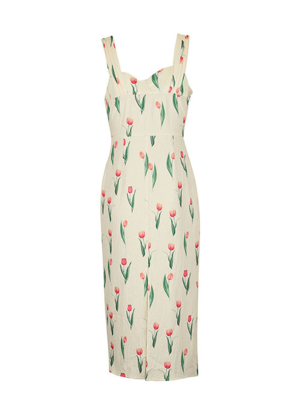 Tulip Print Twist Front Slit Cami Dress
