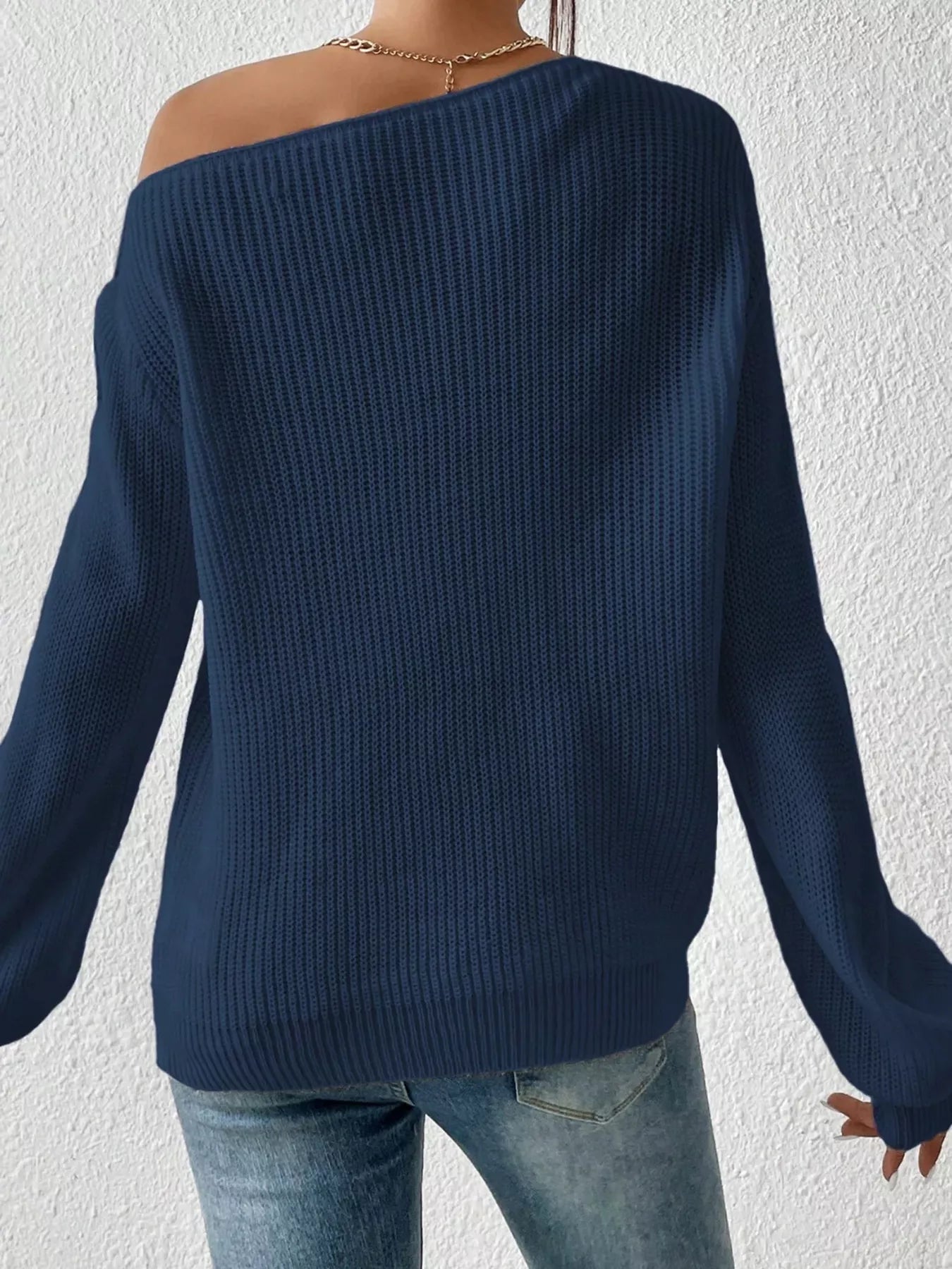 Single Shoulder Knit Sweater