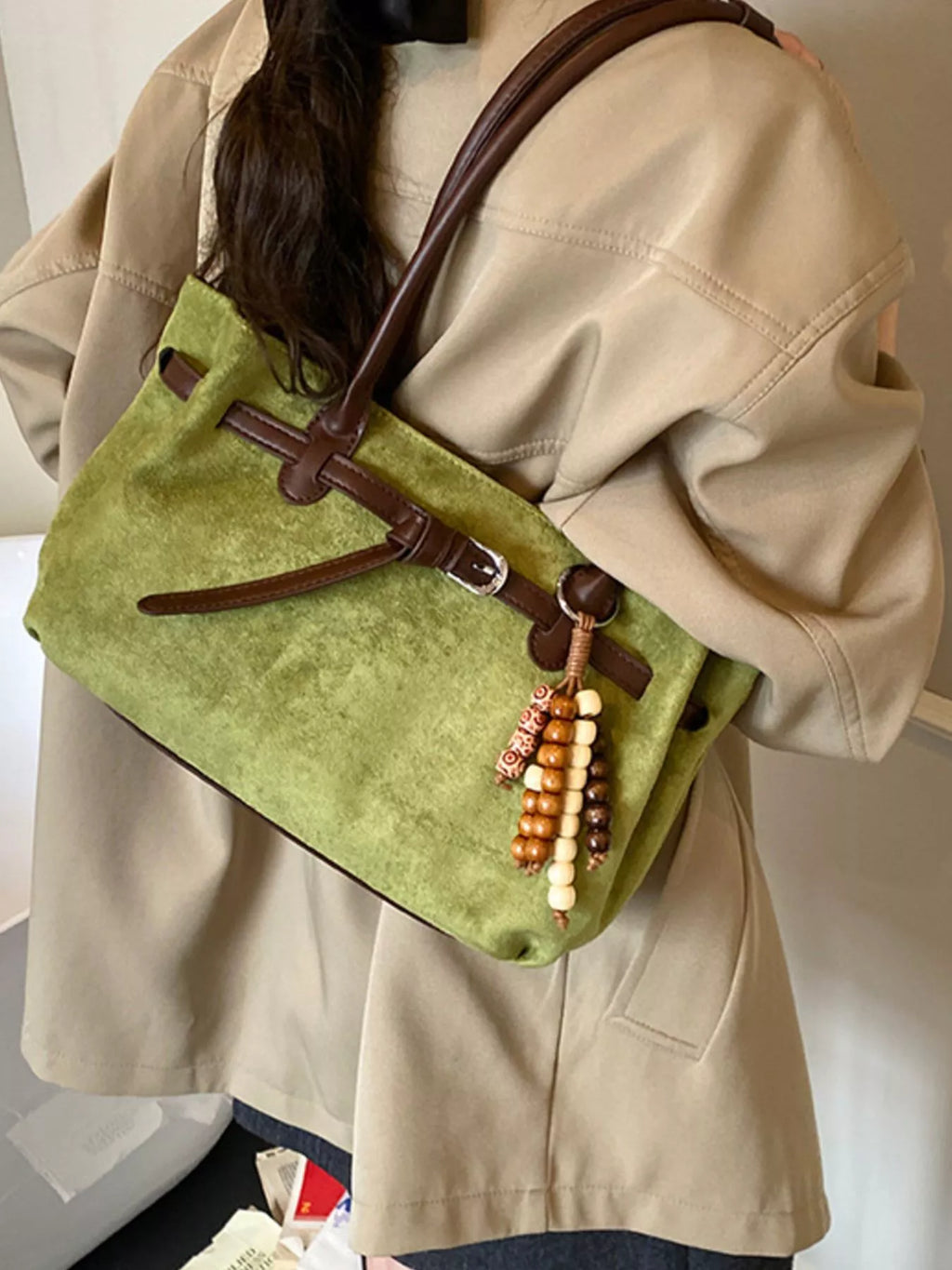 Vintage Suede Tote Bag
