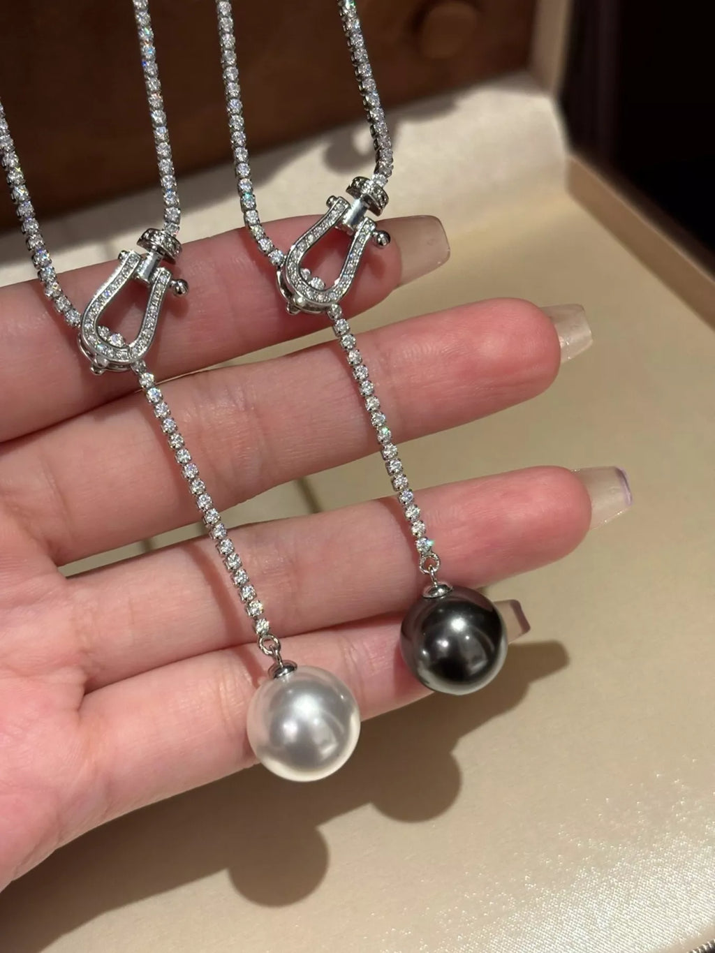 Alloy Pearl Drop Y-Necklace