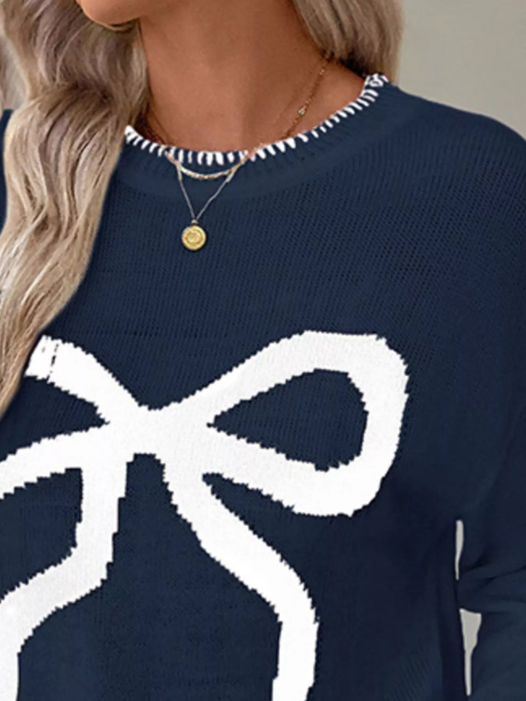 Bow Round Neck Sweater