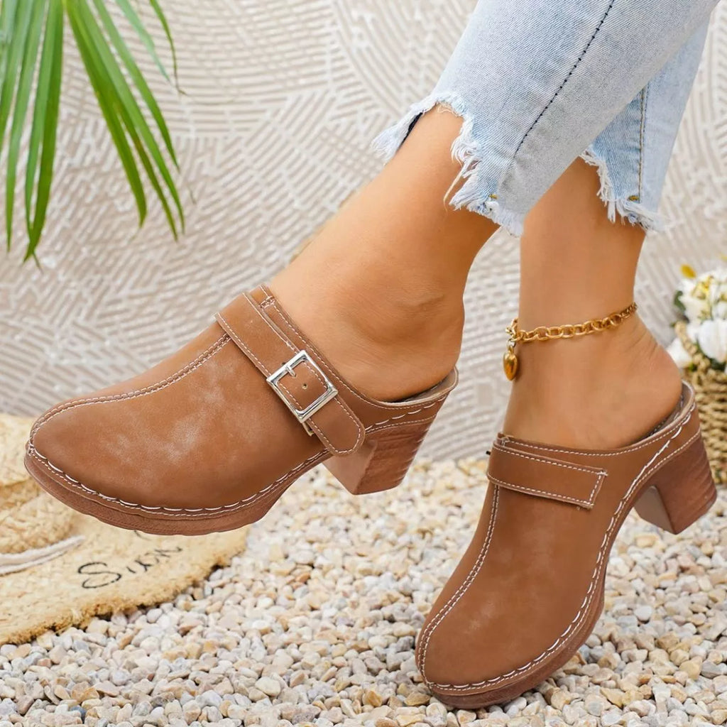Round Toe Block Heels Sandals