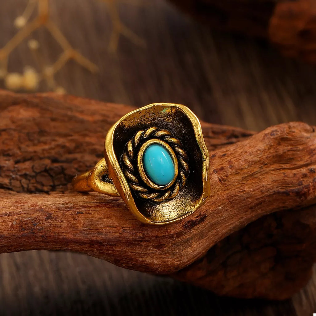 4 Piece Vintage Western Style Bull Head Rings