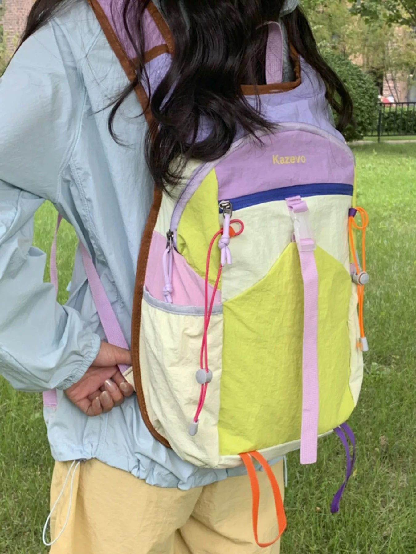 Lightweight Color Block Backpack Bag