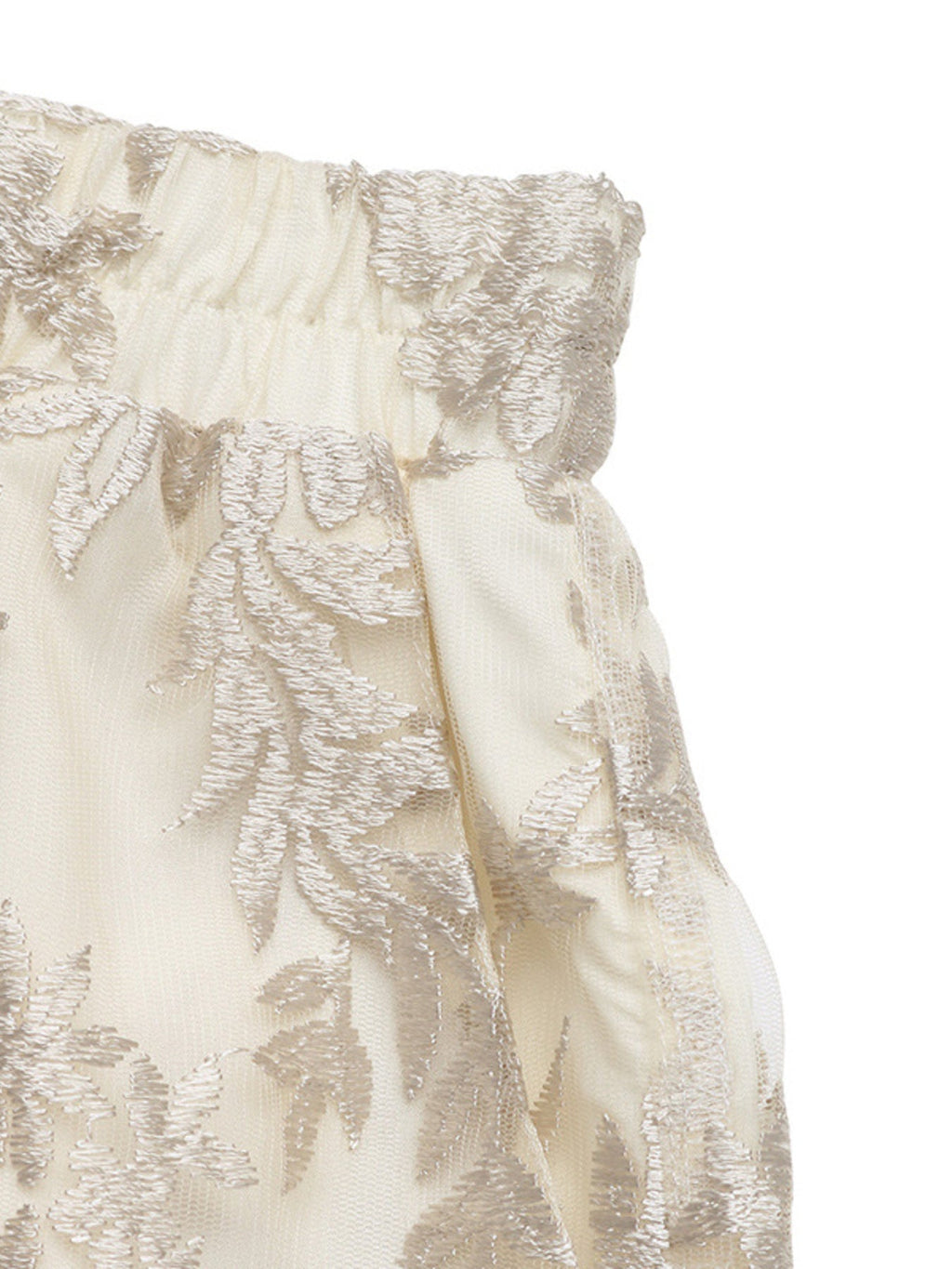 Lace Scalloped Hem Elastic Waist Shorts