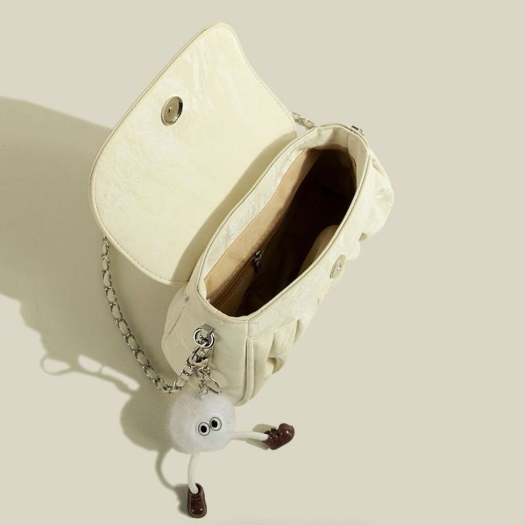 Ruched Chain Strap Shoulder Bag