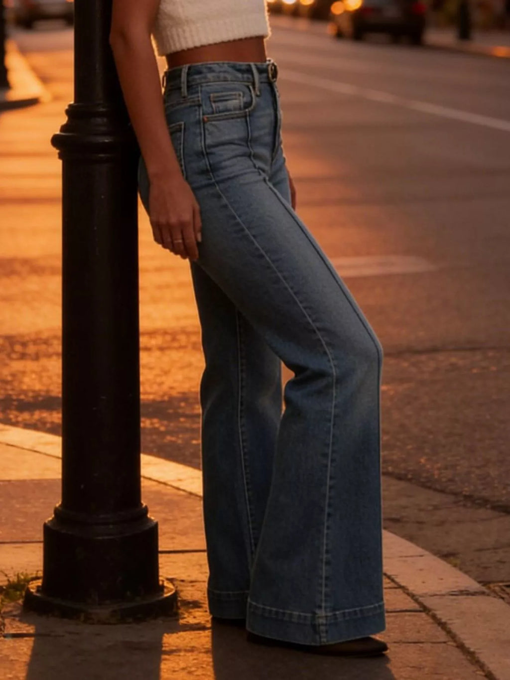 High-Waisted Flare Leg Jeans