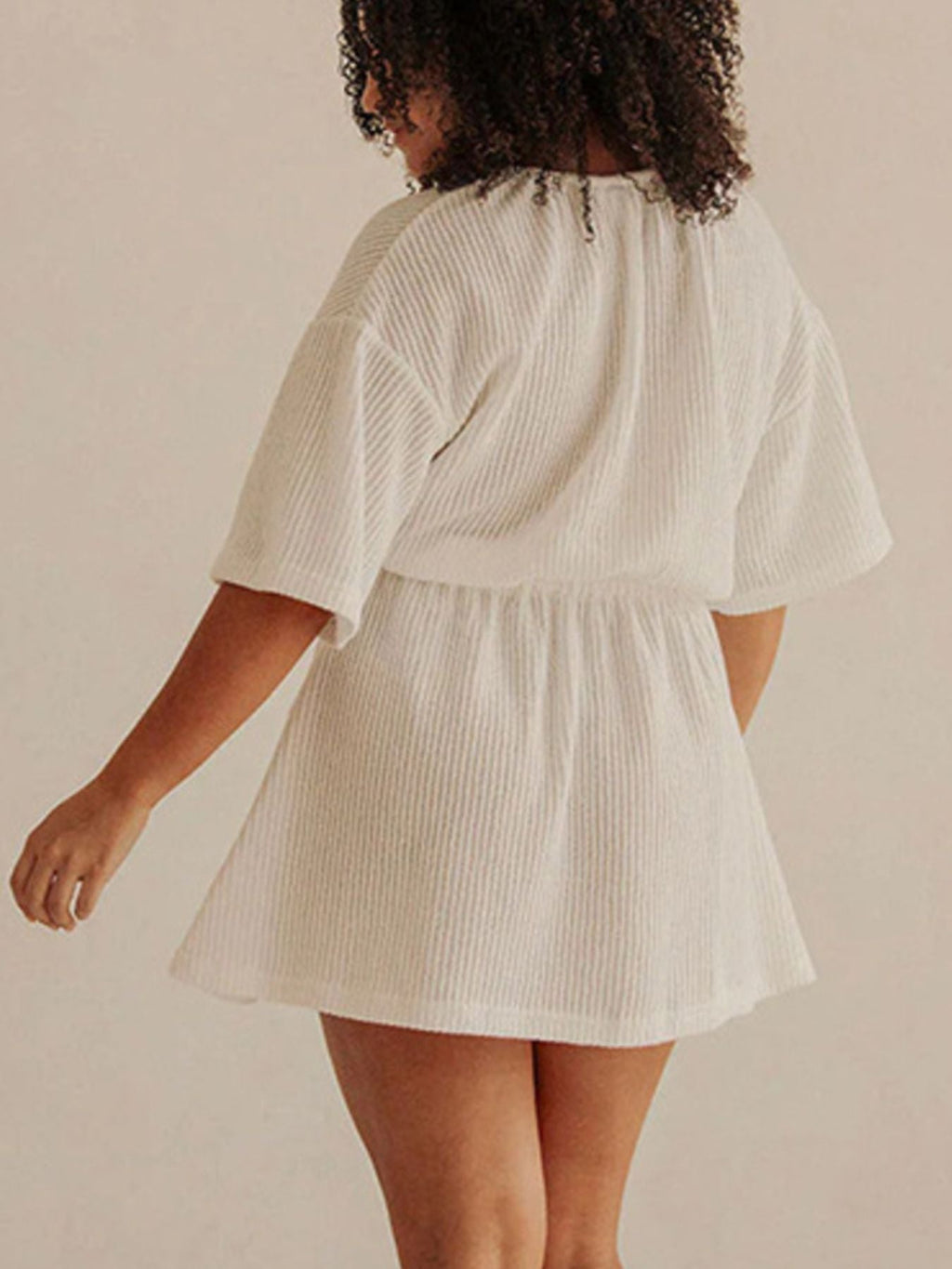 Relaxed Fit Half Sleeve Cover-Up Dress
