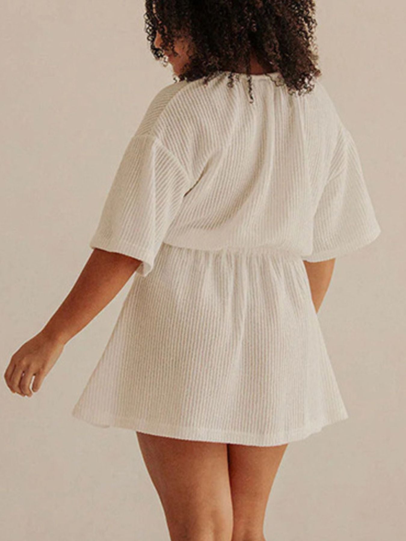 Relaxed Fit Half Sleeve Cover-Up Dress