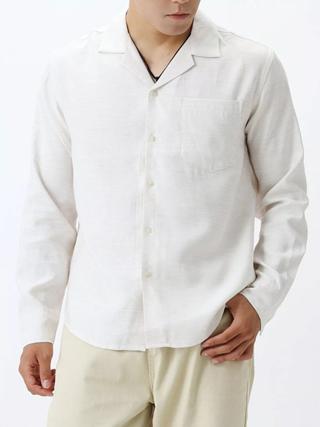 Men's Plus Size Button Up Long Sleeve Shirt
