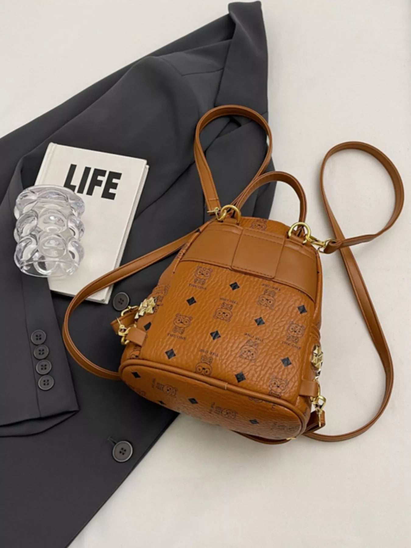 Patterned Mini Backpack Bag