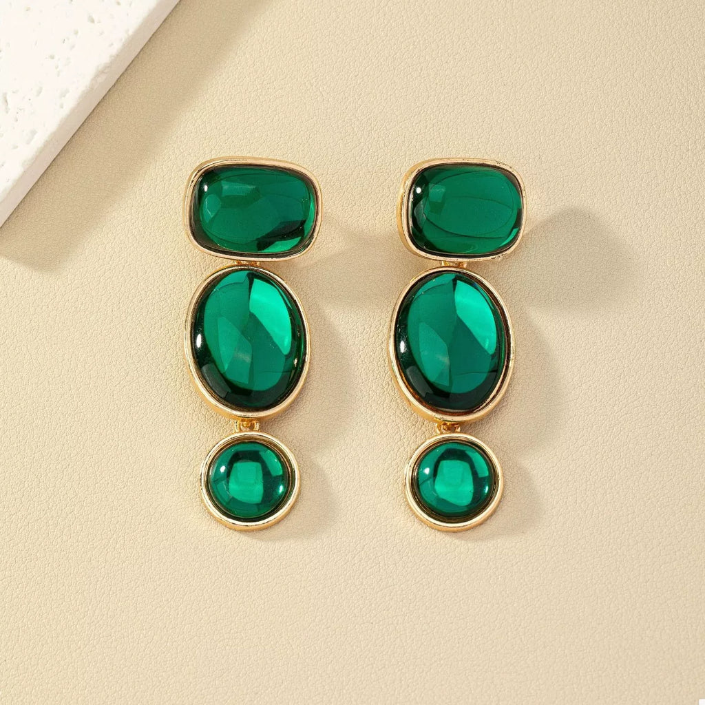 18K Gold-Plated Alloy Resin Drop Earrings