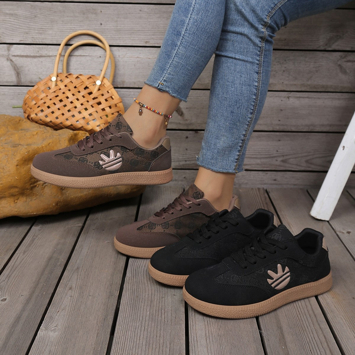 Round Toe Lace Up Sneakers