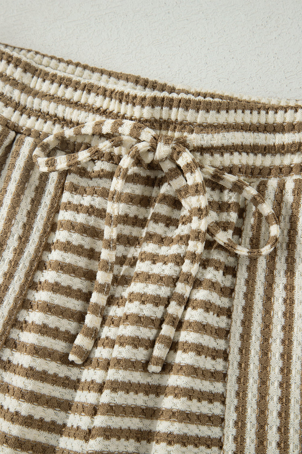 Stripe Textured Knit Top & Shorts Set