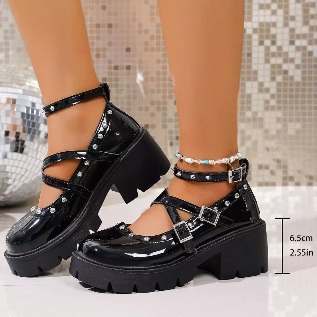 Platform Mary Jane Chunky Heel Sneakers