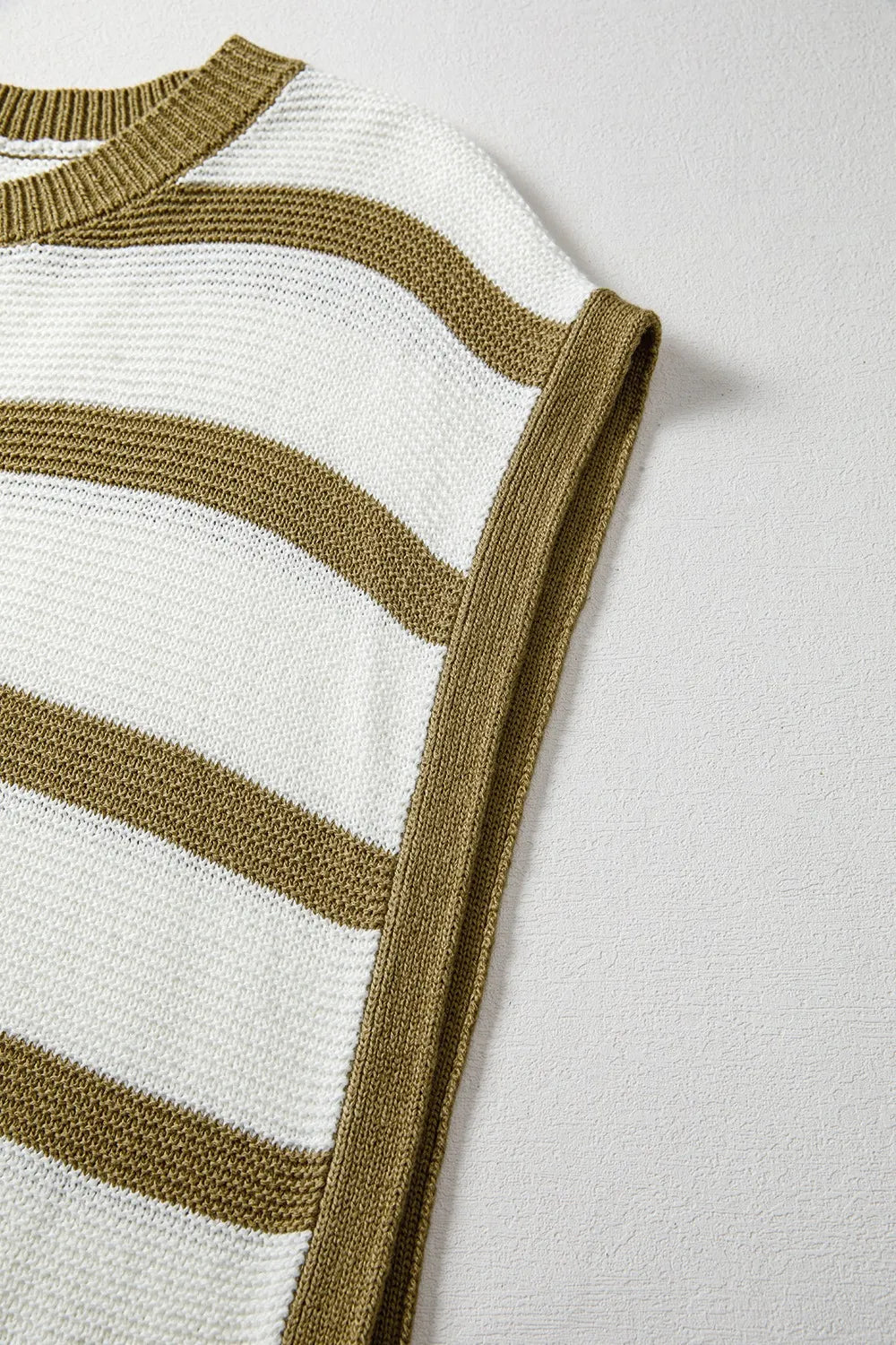 Stripe Tie Open Side Sweater Knitted Top
