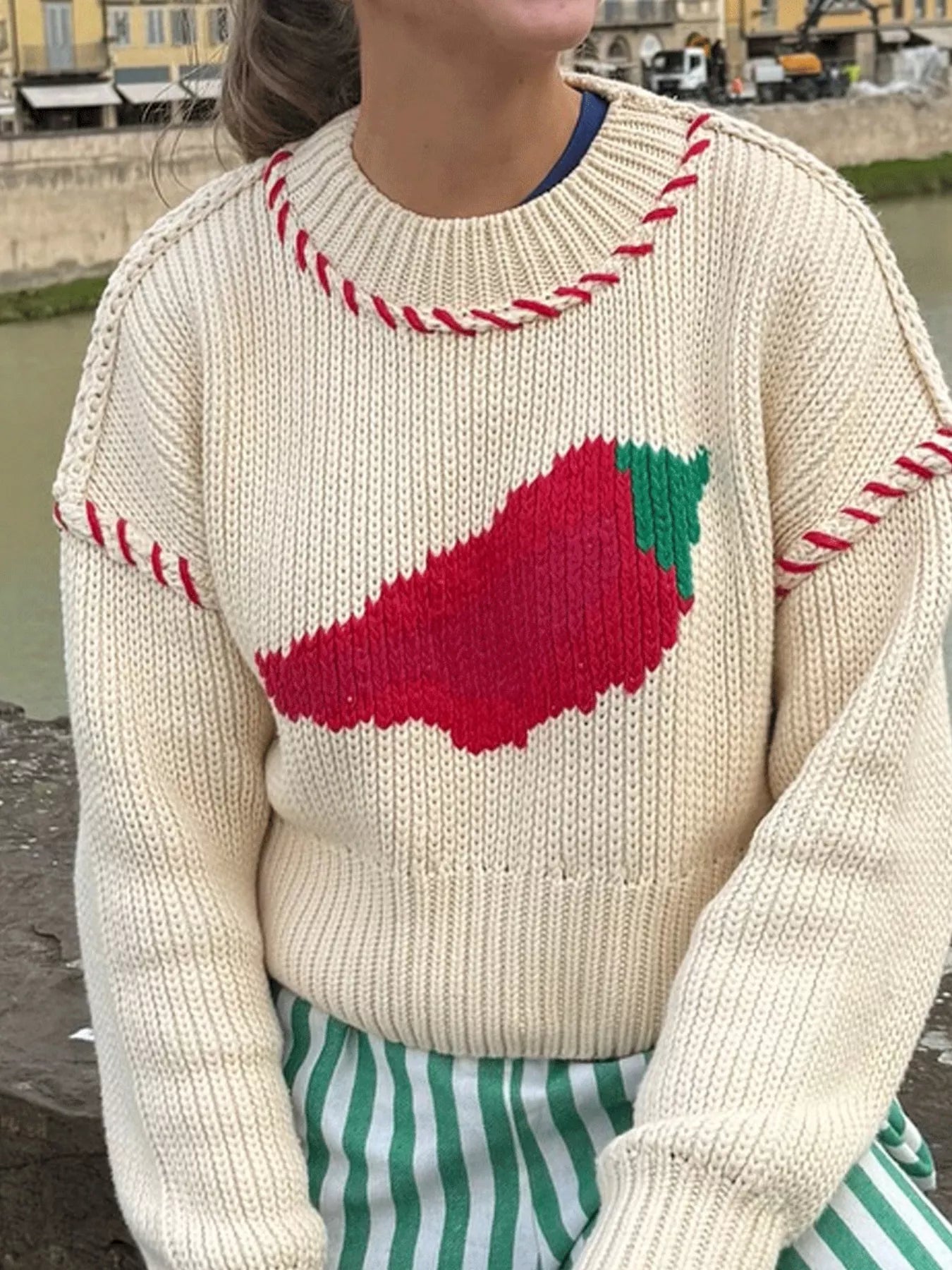Pepper Round Neck Long Sleeve Sweater