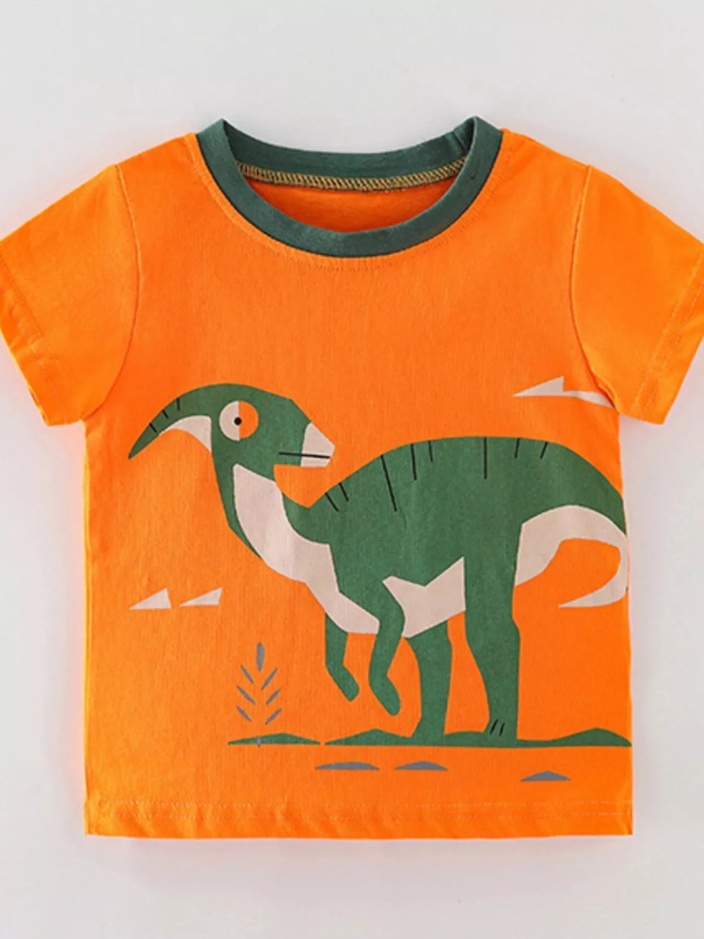 Children's Dinosaur Print Round Neck T-Shirt