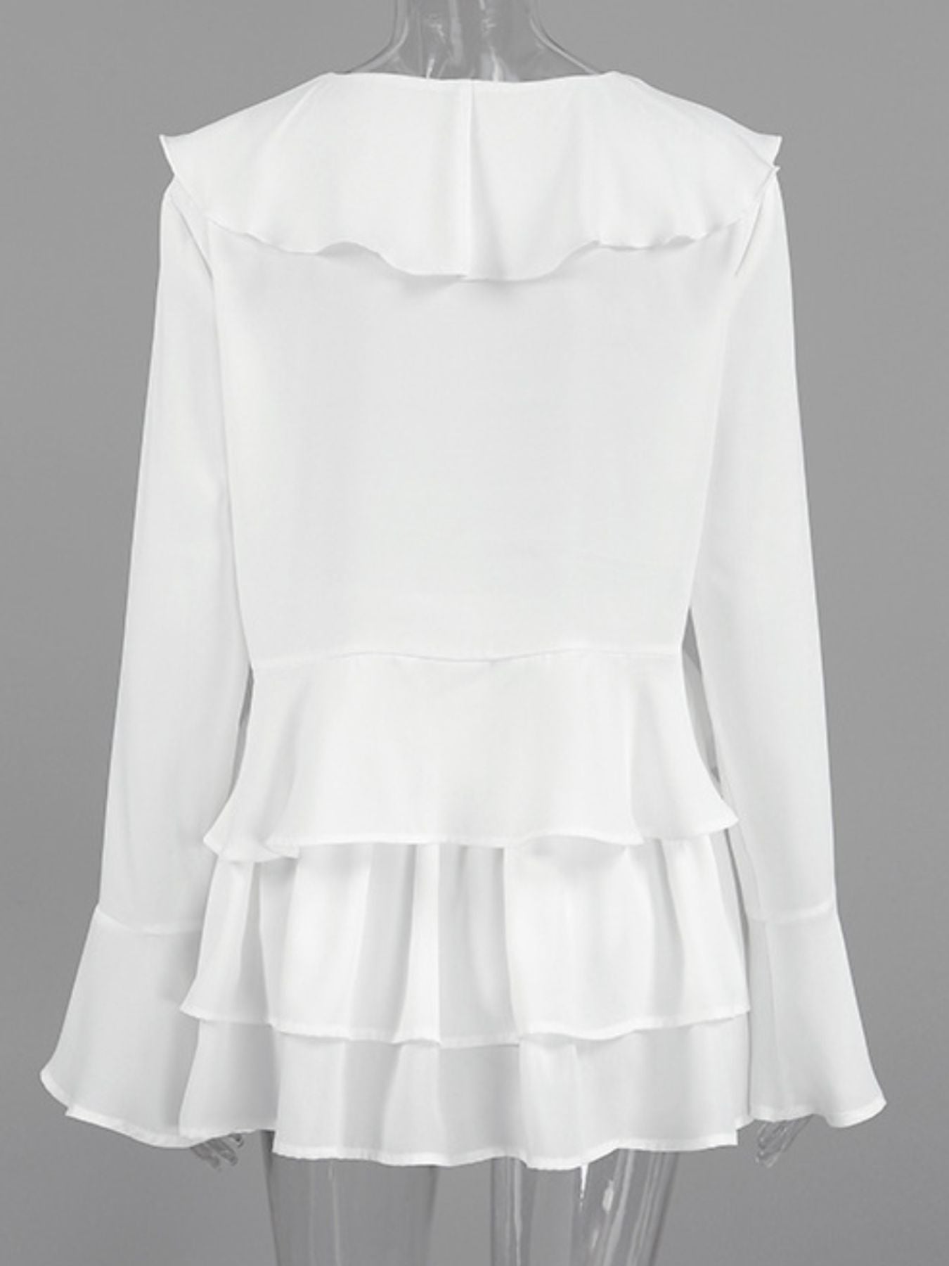 Ruffle Trim Top and Skirt Two-Piece Set