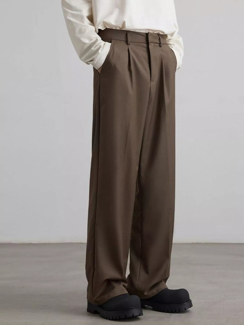 Men's Pleated Wide Leg Pants