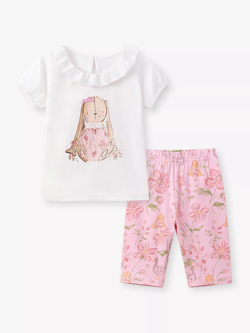 Children's Bunny Short Sleeve Tee and Shorts Set