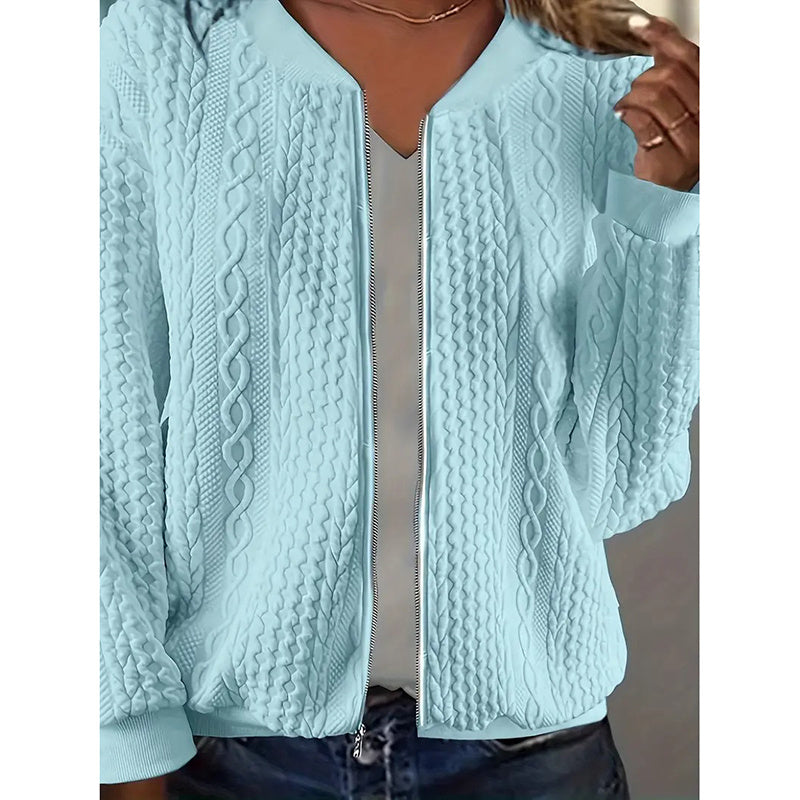 Bomber Jackets For Women Cute Jacquard Coats Lightweight Zip Up Jackets