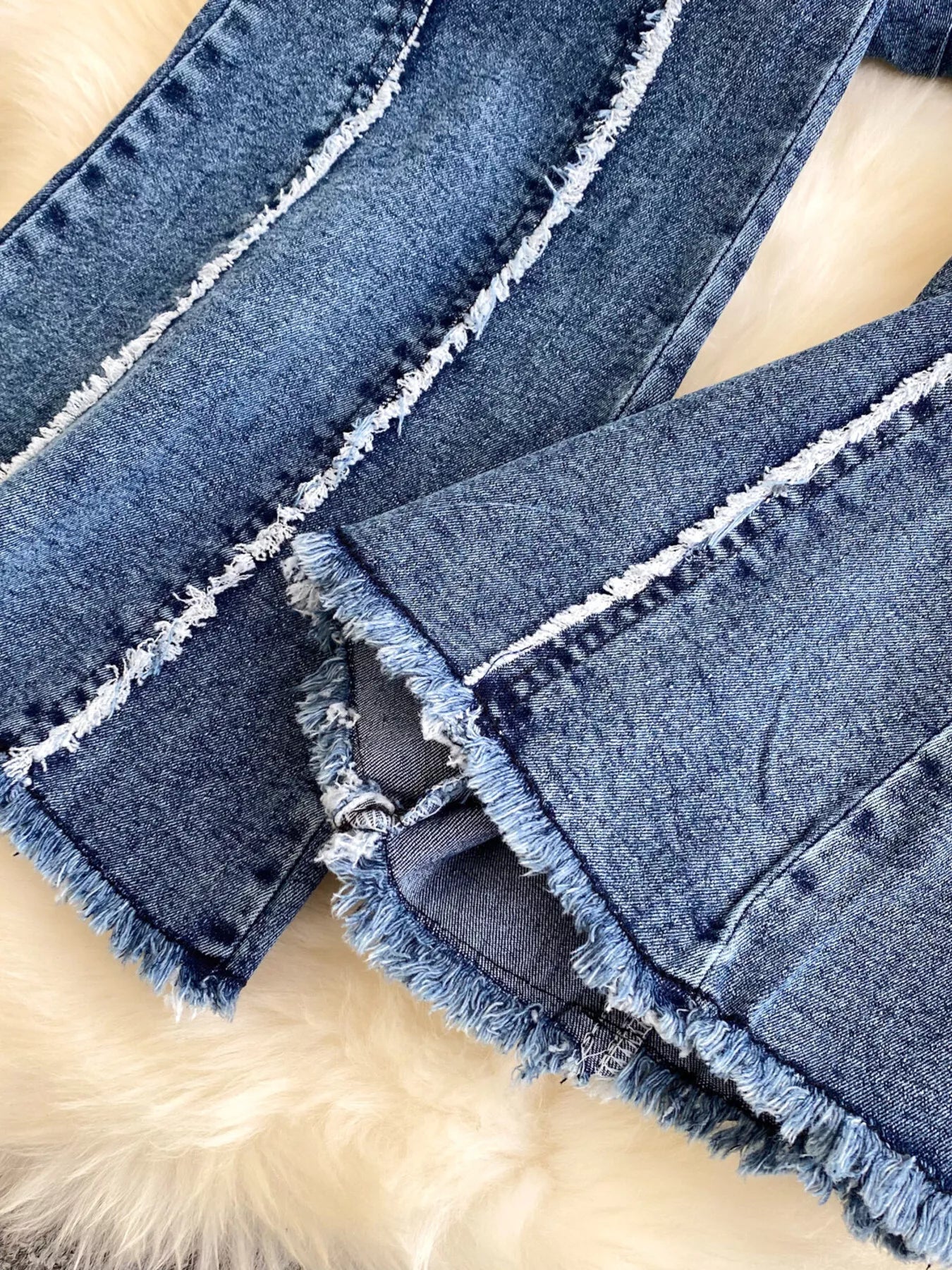 Raw Hem Denim Cami and Flare Jeans Set