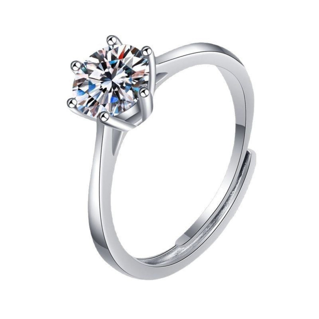 1 Carat Moissanite 925 Sterling Silver Ring