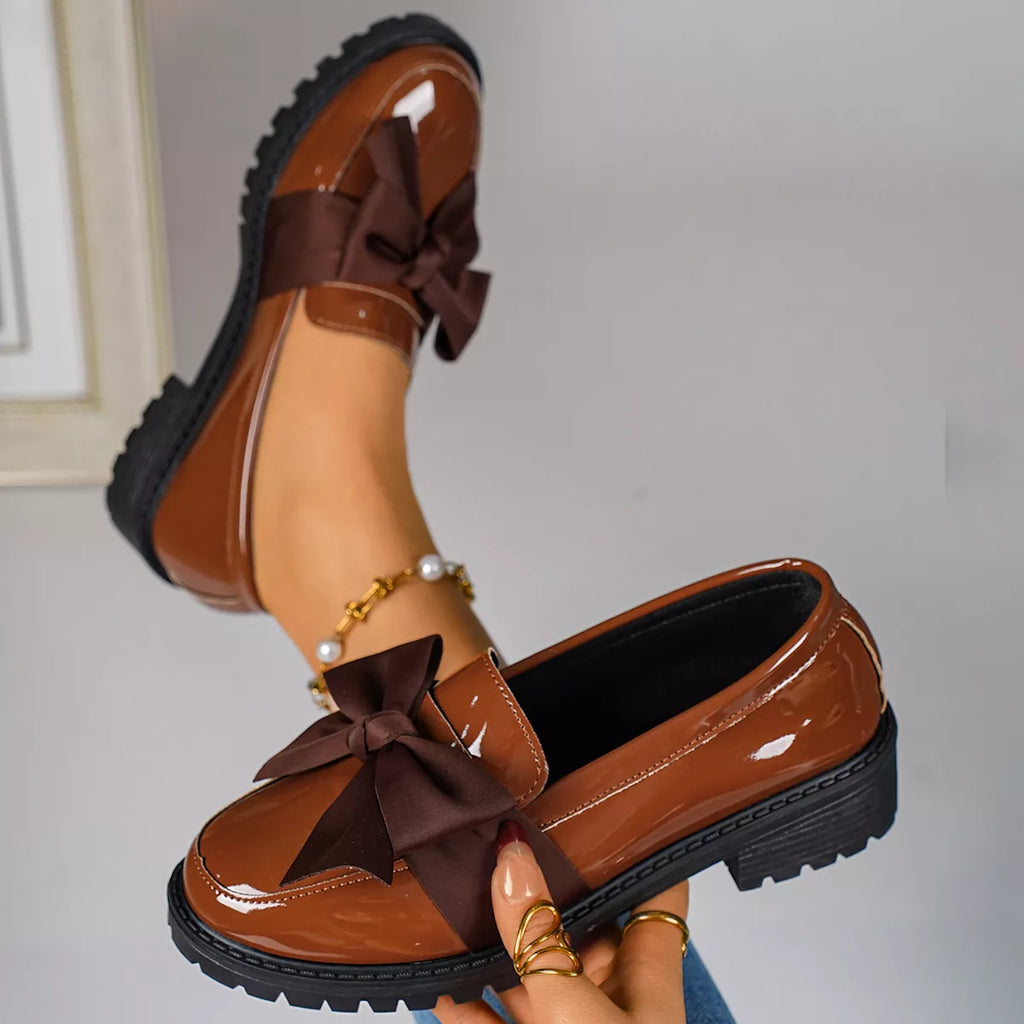Bow Round Toe Loafers
