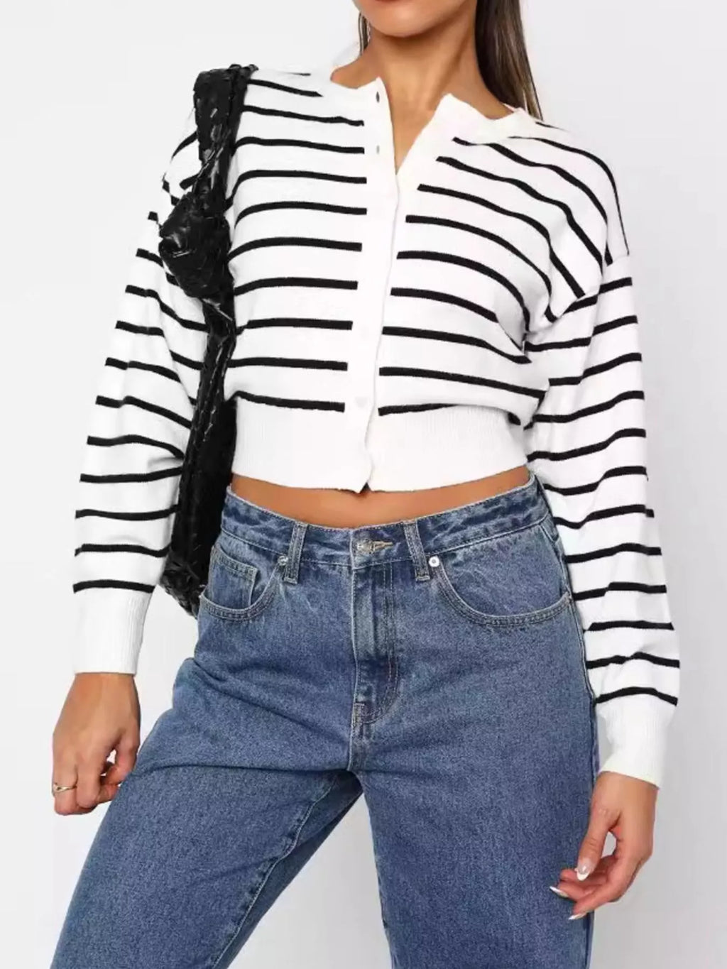 Striped Button Up Cardigan