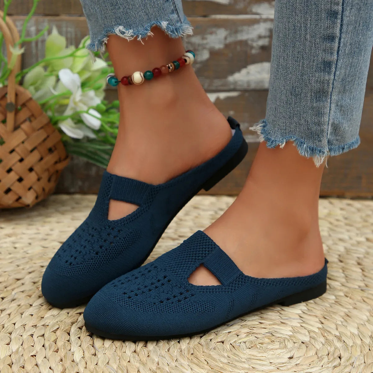 Round Toe Flat Slip-Ons
