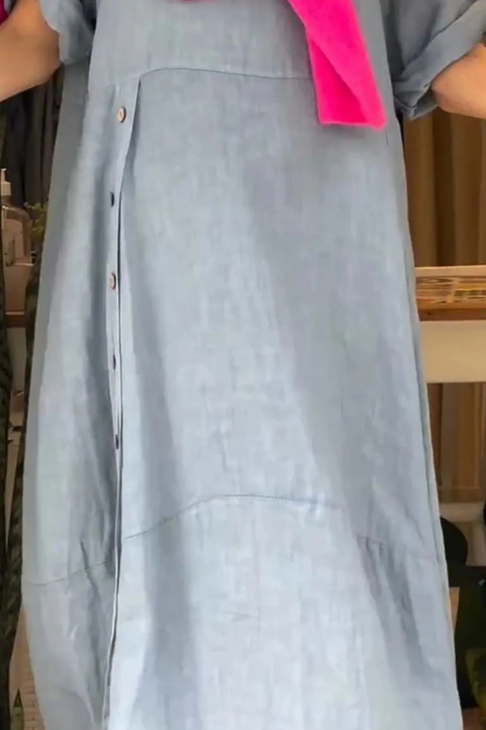 Full Size Relaxed Fit Short Sleeves Dress Plus Size