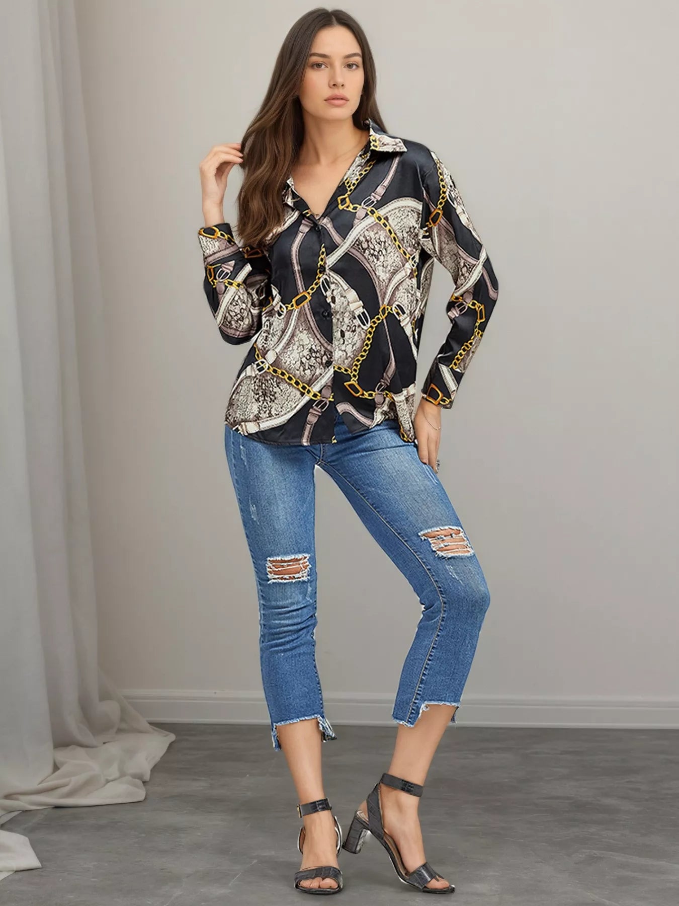 Printed Long Sleeve Shirt