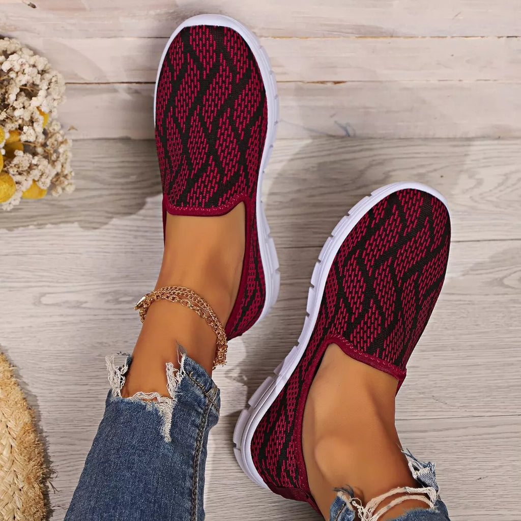 Breathable Mesh Round Toe Slip-Ons